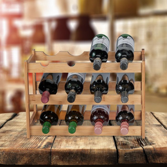 Casier à Bouteilles De Vin En Osier Rotin – Rangement Naturel, état D'occasion