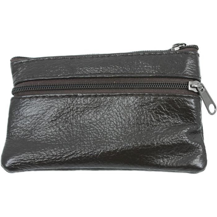 Portefeuille Homme Pepe Jeans En Cuir De Vachette - Double Portefeuille Avec Porte-monnaie Zippé - Noir, Kaki, Marine