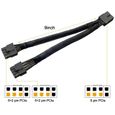 Adaptateur d'alimentation PCI Express 16AWG PCIE 6 broches vers double PCIE 8 broches (6 + 2)-2