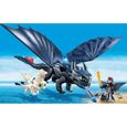 PLAYMOBIL - Dragons 3 - Krokmou et Harold avec bébé dragon - Figurine avec combinaison de vol pour Harold-2