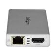 STARTECH.COM Adaptateur multiport USB-C pour ordinateur portable - Power Delivery - HDMI 4K - GbE - USB 3.0 - Argenté et blanc-2