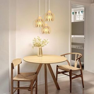 Lustre en bois, vintage, 3 branches - Décoration