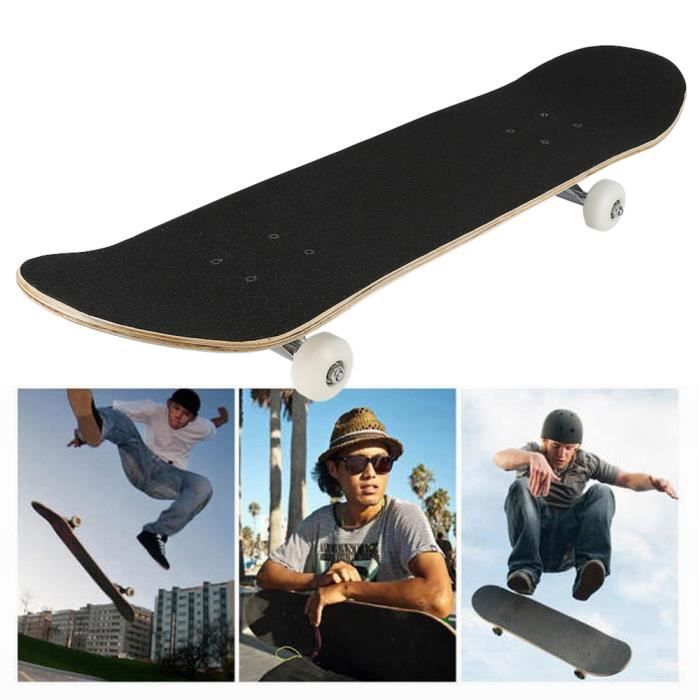 Skateboard pour enfants Skate pour enfants et adolescents 80 cm Skateboard pour enfantF planche de skate en bois complète décoration avant et arrière, couleurs assorties couleur aléatoire