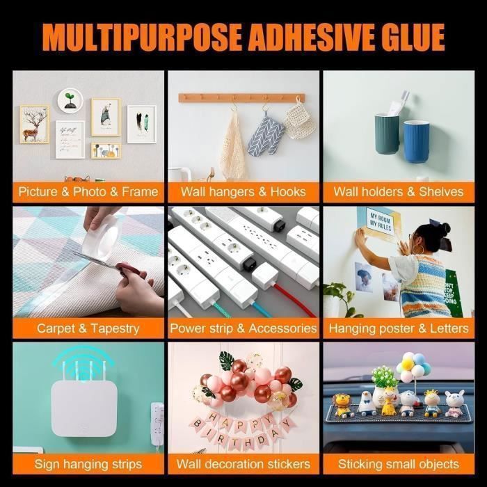 Ruban Adhésif Magique, Double Face - Réutilisable Et Lavable