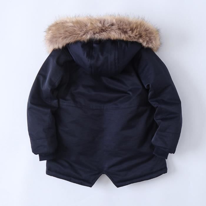 Blouson Gar on De 5 14 ans Chaud Doux Parka Hiver Fausse