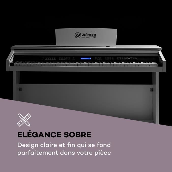 Schubert 255 Piano électrique USB clavier 61 touches lumineuses écran LCD
