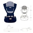 Front Premium Hipseat Porte-bébé Baby Carrier,Multifonctionnel, Ergonomique,100% Coton, Boucle Rotative à Papillon(Bleu)-3