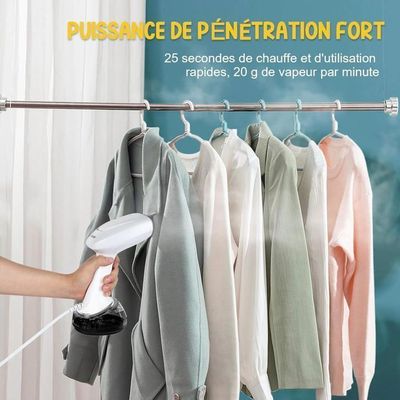 Support Vapeur Pliable Pour Défroisseur - Tige Télescopique Jusqu'à 160 Cm, Cintre Rotatif 360°