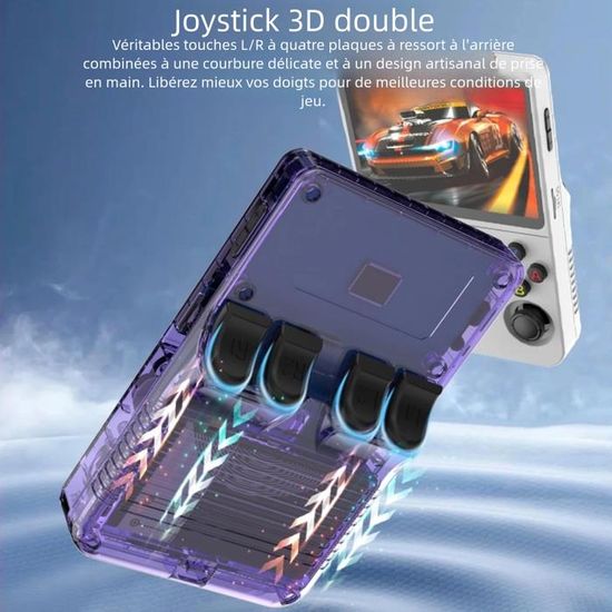 R36S Console de jeu portable rétro, plus de 21 000 jeux HD, mini console vidéo rétro, écran IPS de 3,5, console de jeu vidéo d'arcade portable pour adultes (violet