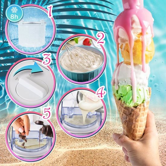 Machine à Glace Duronic IM540 - Sorbetière Électrique 1,5L Bol Inox Amovible