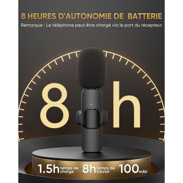 Micro Cravate Sans Fil Kazaigou 2-en-1 - Micro Bluetooth Pour IPhone/Android - 20m Portée