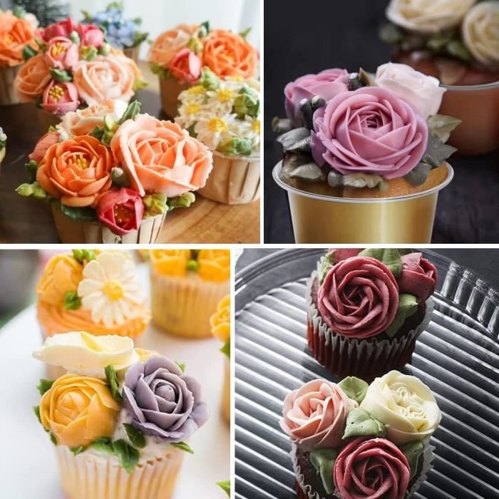 Poche à Douille Jetable Douilles Décoration Gâteau Gazon - Lot De 3 Acier Inoxydable - Pâtisserie Cupcake - Tailles Différentes Douilles Décoration Gâteaux