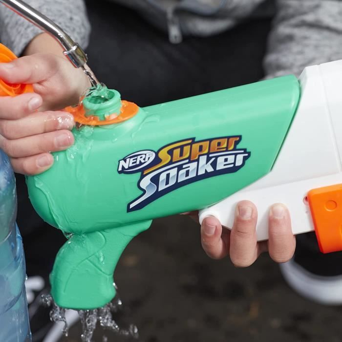 Nerf Super Soaker Hydro Frenzy - Pistolet à Eau 3 En 1 - Jets Parallèles/divergents/torsadés - Réservoir 709ml