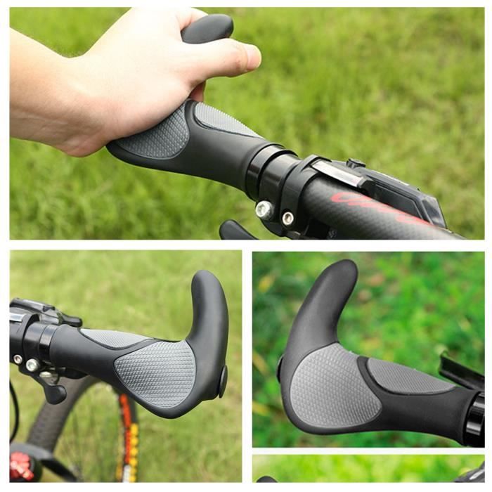 Poignées de Guidon de Vélo, Poignées Ergonomiques Antidérapantes avec  Serrure en Aluminium, Poignée de Butée de Bicyclette pour Vélo