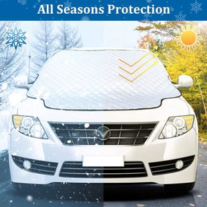 Adunsiaoto Couverture Pare-Brise Voiture, Bâche Pare Brise Protection Magnétique Couverture Pour La Plupart Des Voitures, Universelle Pour Voiture Anti Givre, Neige, Glace, Imperméable, 182 X 120cm