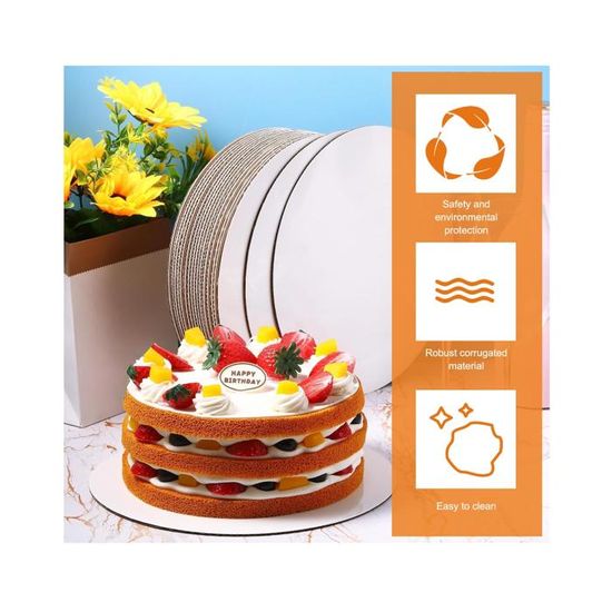 Cake Board Support Gateau Foydream Lot De 6 Plateaux à Gâteau Ronds Réutilisables 12 Plateau A Gateau Plateau Gâteau Rond 30cm