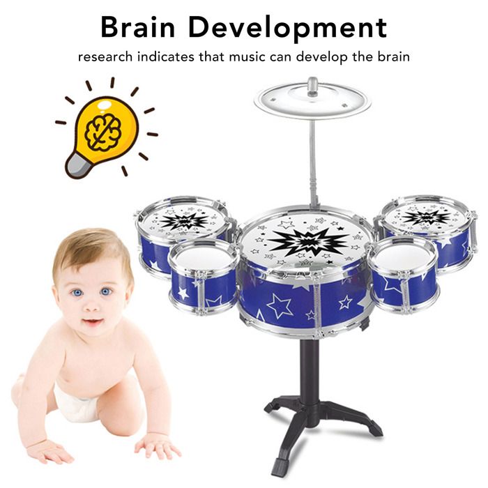 Ensemble de Tambours pour Enfants, Percussion Musical Instruments Toy 5 Pièces Drums de Jazz pour les Enfants pour les Enfants - Instruments de musique