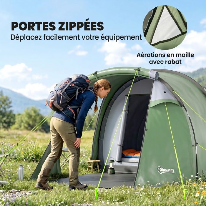 fully erect tent 9 Person Extended Dome Plus with Vestibule – Core Equipment Vehicle Side::Passenger 145774 Camping Katalog Quechua 2023
