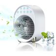 Mini Climatiseur Portable Sans Évacuation, Ventilateur Silencieux Chambre, Clim Mobile Rechargeable USB Petit Humidific VENTILATEUR