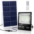 Aigostar - Projecteur solaire LED d’extérieur avec panneau solaire, 300W. Ultra-lumineux, 2000lm, 6500K. Télécommande, IP66, 30000h.-0