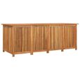 Coffre boîte meuble de jardin rangement 200 x 80 x 75 cm bois massif d acacia-0