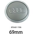 4 x centres de roue Argent 69mm Audi emblème cache moyeu 8T0 601 170A-0