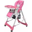Chaise haute Deluxe et Réhausseur bébé couleur Rose-0