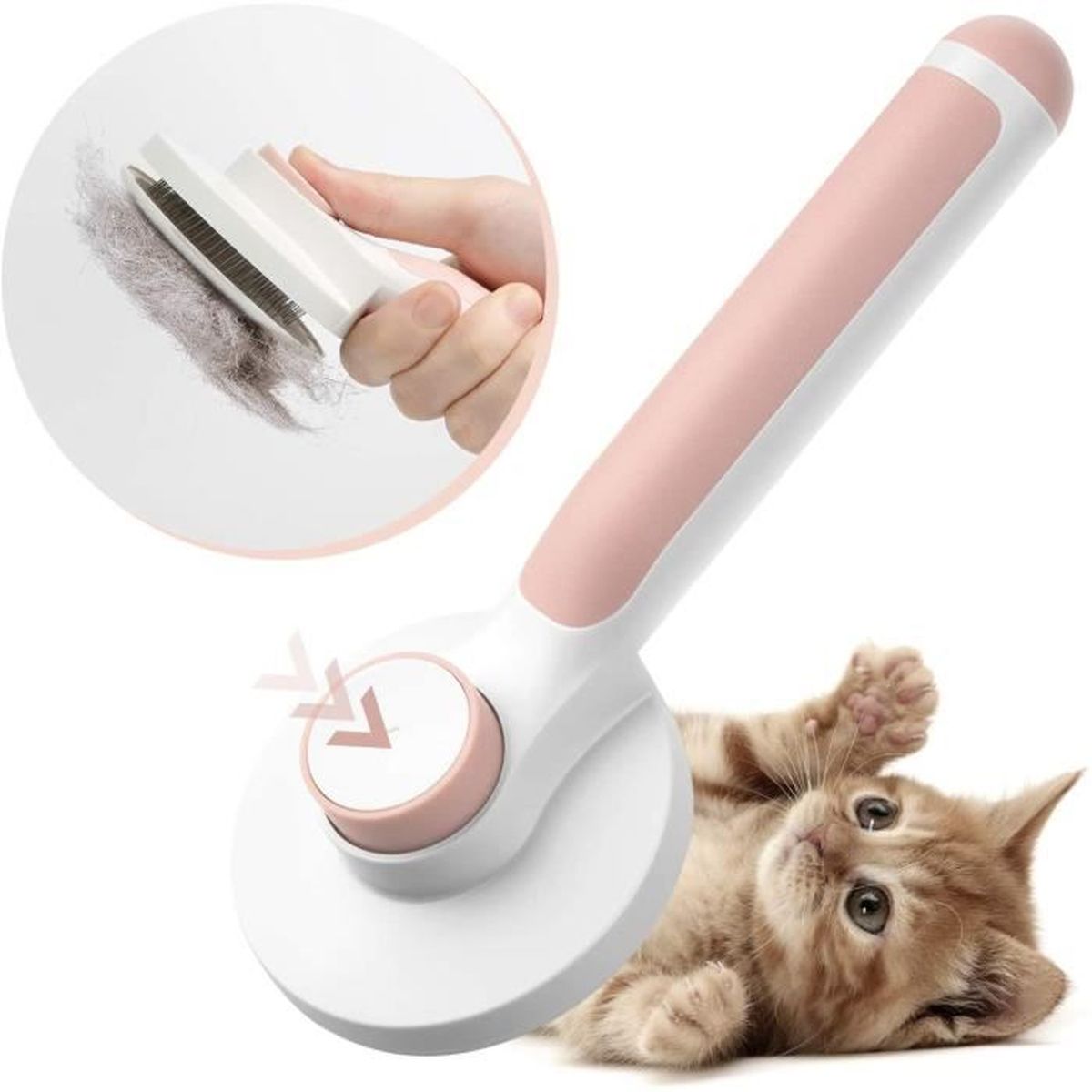 Brosse Chiens Chats Brosse Autonettoyante Poils Morts Pour Chat Chien Poil Long Court Pour Eliminer Efficacement Rose Cdiscount