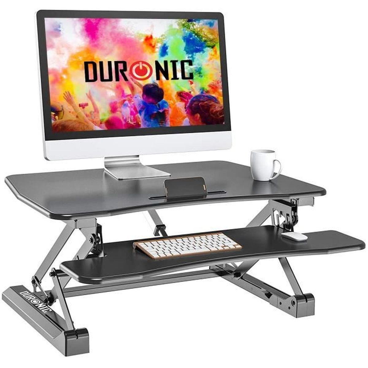 Duronic DM05D4 Poste de Travail Informatique Assis Debout | Bureau