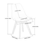 DORAFAIR Dora Lot de 4 chaises de salle à manger - Simili Gris clair-Tulip Chaise rembourrée Scandinave-Pieds en bois de Hêtre