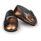 Mocassins pour poupées PETITCOLLIN - Coloris Café - Taille 39/40 cm