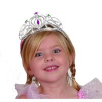 Tiare / Diadème Plastique Argent Avec Pierres Taille Enfant - Couronne de princesse pour enfant