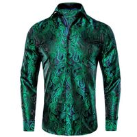 Chemise-chemisette,Hi-aught-Chemise en satin vert Industries celle pour homme,chemise habillée à manches longues,col - ZCY-1070[A7]