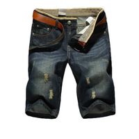 FUNMOON - Hommes Shorts En Jeans Mode Casual Jeunes Pantacourt Droit Slim