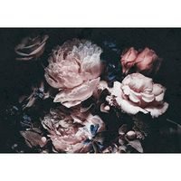 Papier Peint Intissé 3D Fleurs Rose 254x184 cm Moderne Blanc Chambre Salon Photo Non Tissé Muraux Trompe l'oeil
