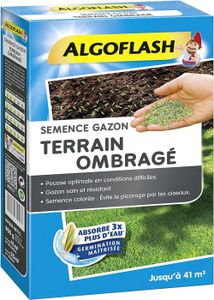 ENGRAIS ALGOFLASH Semence Gazon Terrain Ombragé, 900g, SEMTO1.[Q64]