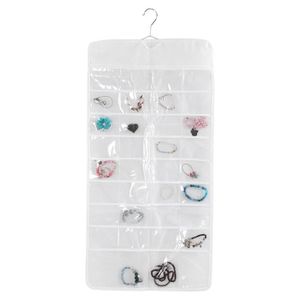 ACCROCHE-SAC PAR - Sac de rangement Jewelry hanging bag, double sided 72 racks cabinet holder transparent storage bag bagagerie etanche