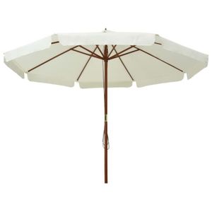 PARASOL Parasol avec mât en bois 330 cm Blanc sable DIOCHE