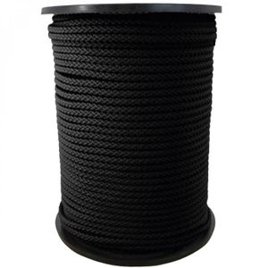 SANDOW - SANGLE Bobine de corde tressée 3 mm x 100 m - Noir - Linx