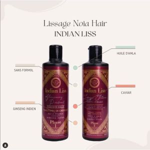DÉFRISAGE - LISSAGE LISSAGE NOIA HAIR - INDIAN LISS - AMLA ,CAVIAR & GINSENG INDIEN - PROTEIN GOLD - 2 X 200ML