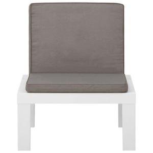 FAUTEUIL JARDIN  Fauteuil - UMR - Blanc Chaise de salon de jardin - avec coussin Plastique Blanc -[Uv2361]