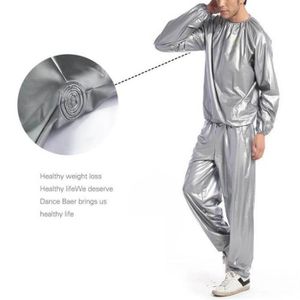 SAC DE FORCE - LEST Shipenophy Costume de sauna de sueur de forme physique Combinaison de Sauna pour hommes et femmes, combinaison sport lestee Argent