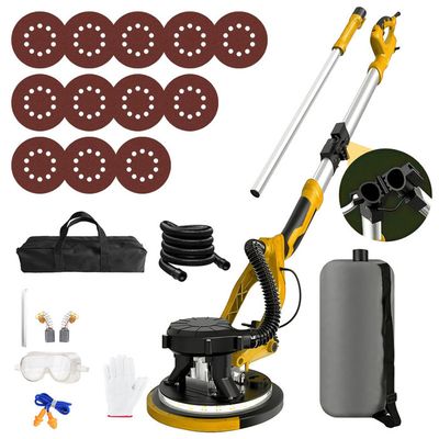 Ponceuse Murale Oamger 1250W - Ponceuse Plafond Avec Aspirateur Intégré Et Manche Télescopique