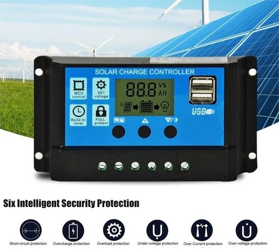 Régulateur MPPT pour panneau solaire 10 A avec port USB pour batterie 12/24 V - Bricolage