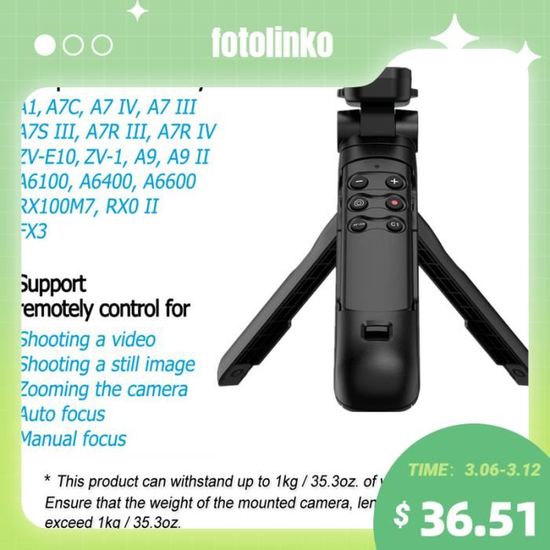 JJC Poignée En Aluminium Pour Sony Appareil Photo Vlog Z-V1