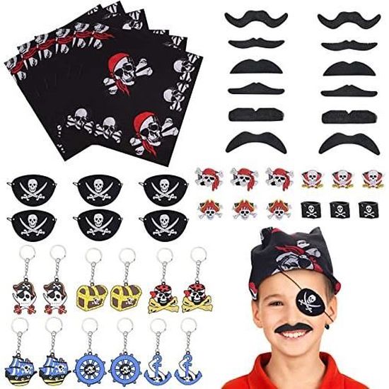 SIKAMARU Ensemble d'accessoires de pirate 6 pièces, boucles d'oreilles SIKAMARU Ensemble d'accessoires de pirate 6 pièces, boucles d'oreilles