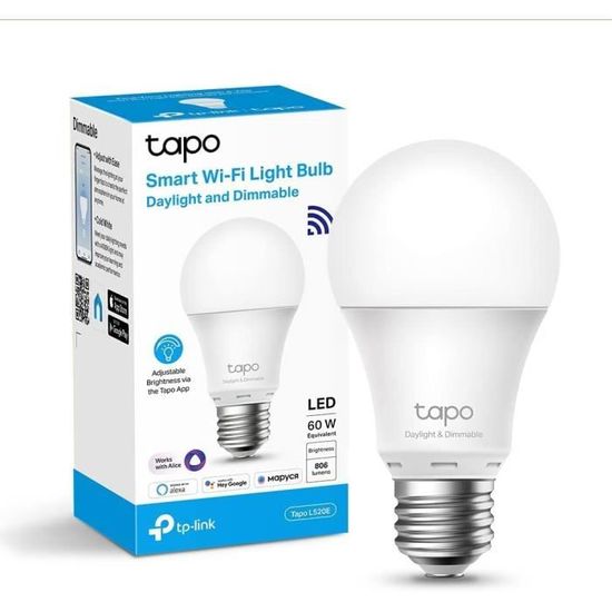 Tapo Ampoule Connectée Wifi Tapo L520E, Ampoule LED E27 Blanc 8W 806Lm,  Smart Ampoule compatible avec Alexa et Google Home, Co[195] - Cdiscount  Bricolage