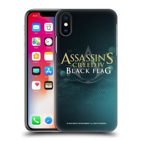 Officiel Assassin's Creed Or Et Blanc Drapeau Noir Logos Coque D ...