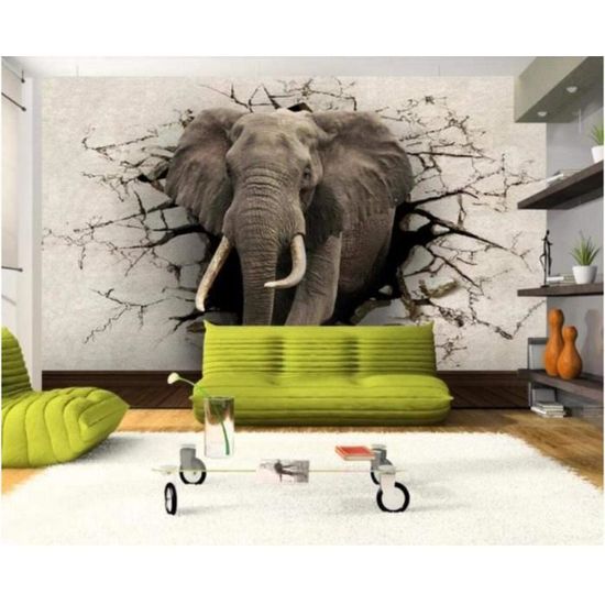 Tapisserie Murale Lion 3D - Tenture Art Mural Grande Taille Pour Chambre Et Salon