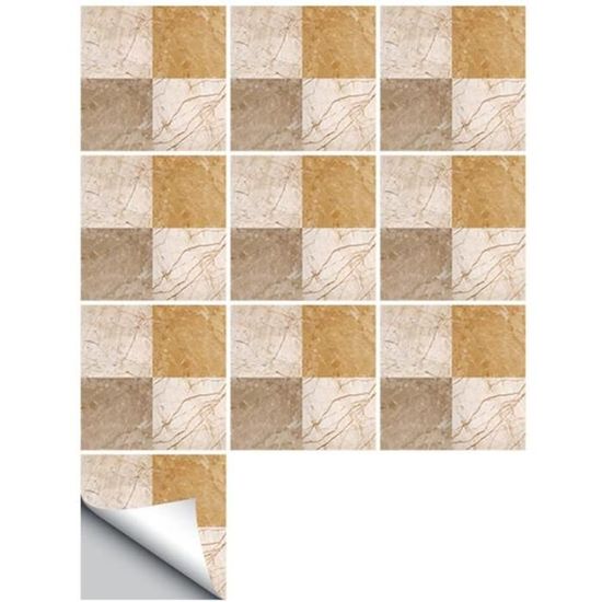 10 Pièces Marbre Adhésive Décorative à Carreaux Stickers Carrelage Impermeables Auto Adhesifs 3d Adhesive Decoration 20x20cm 96842270